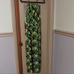 * Lara Multi Colored Green/Blue/White/Peach Jumpsuit- Size Large
